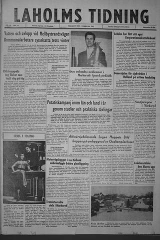 Förstasidan, Tisdag 5 februari 1963