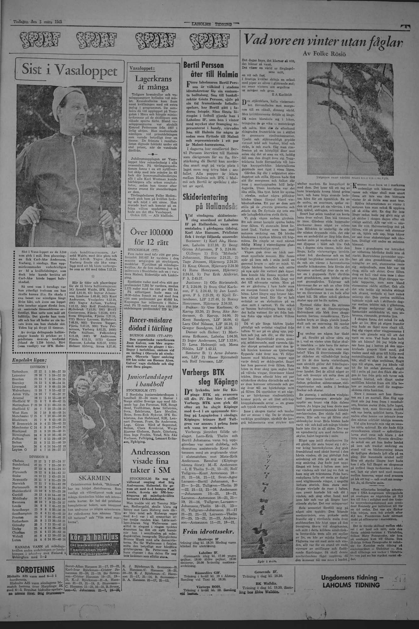Laholms Tidning Tisdag 5 mars 1963, sida 5