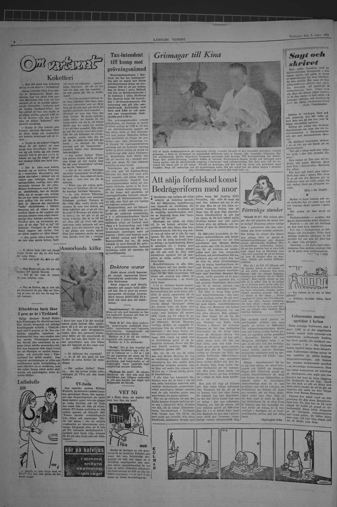 Laholms Tidning Tisdag 5 mars 1963, sida 6
