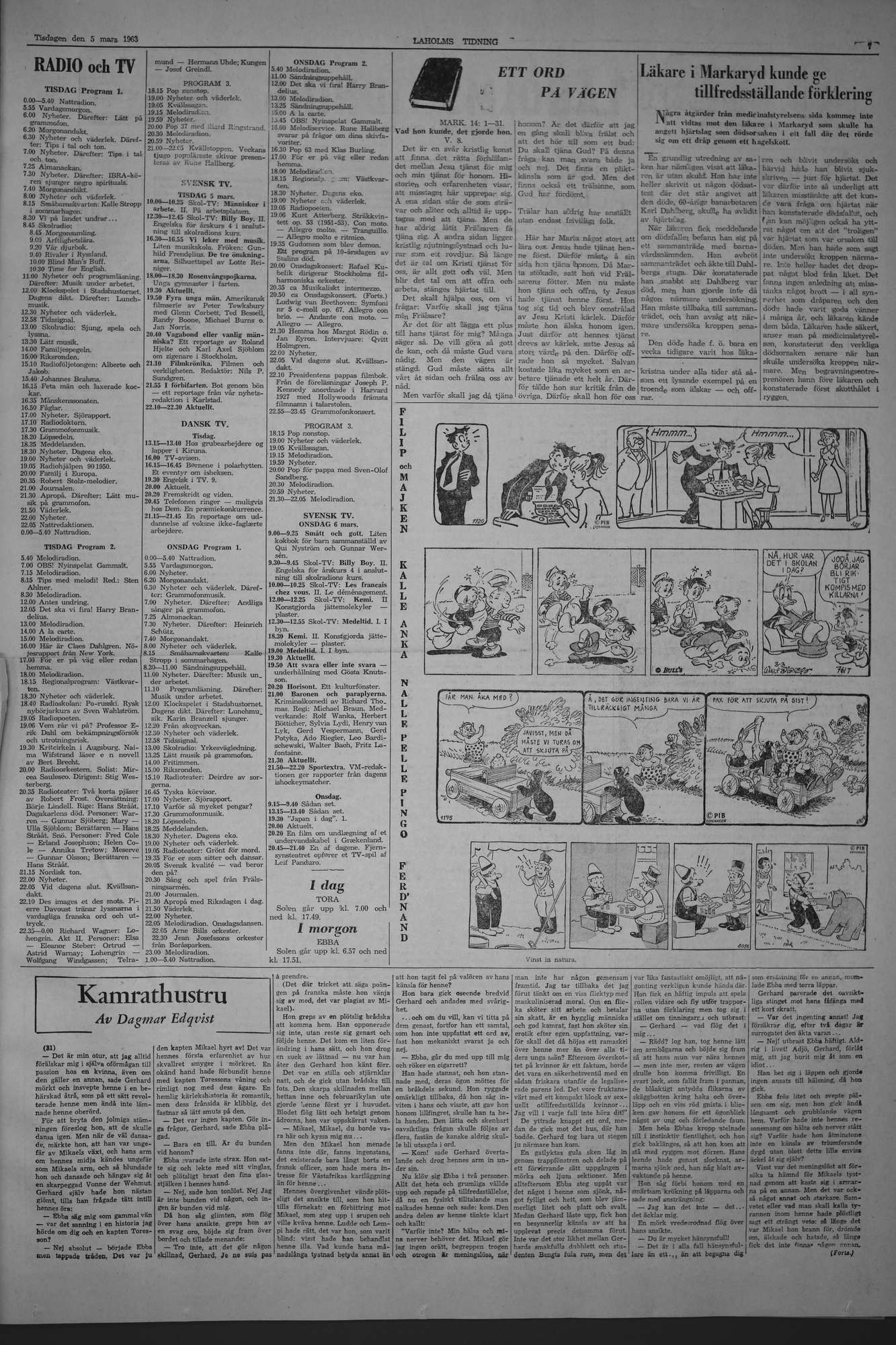 Laholms Tidning Tisdag 5 mars 1963, sida 7