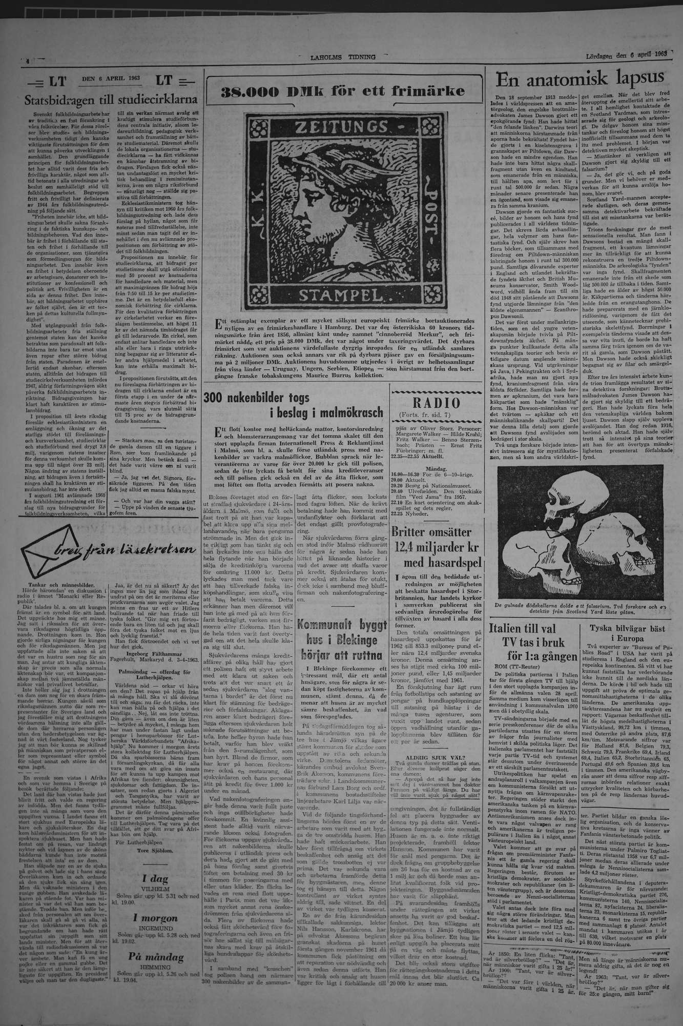 Laholms Tidning Lördag 6 april 1963, sida 4