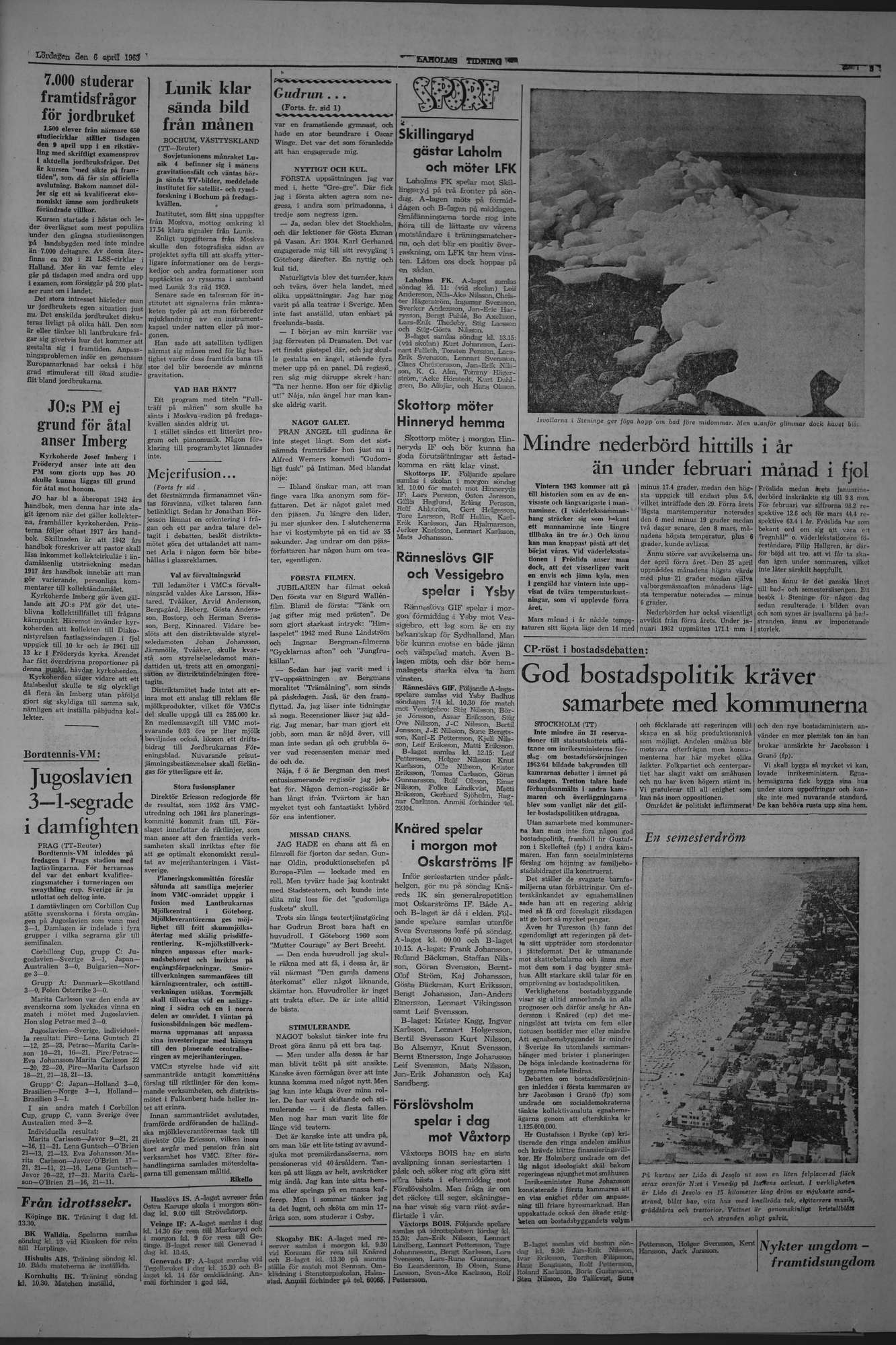 Laholms Tidning Lördag 6 april 1963, sida 5