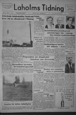 Förstasidan, Fredag 6 december 1963