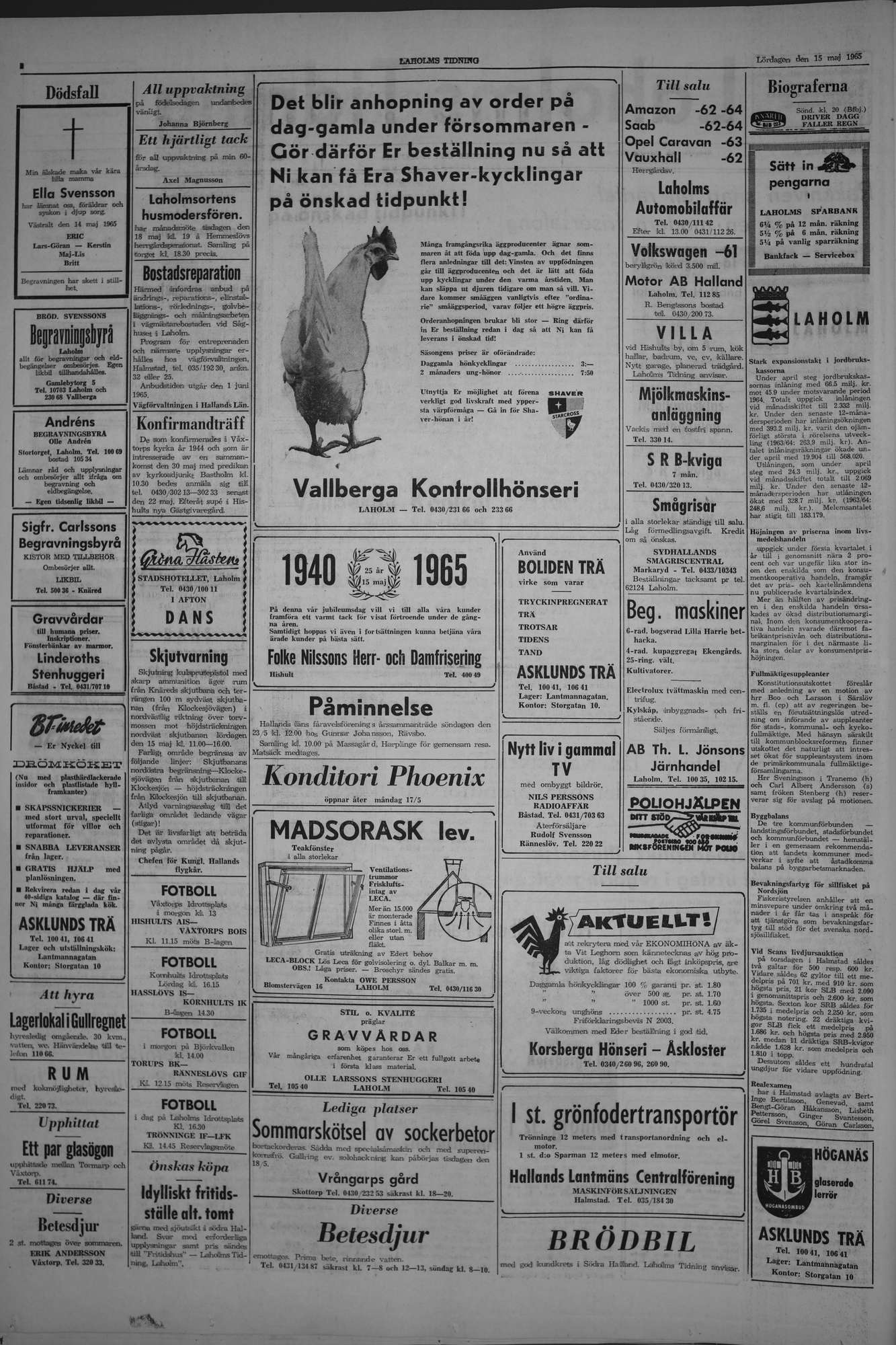 Laholms Tidning Lördag 15 maj 1965, sida 2