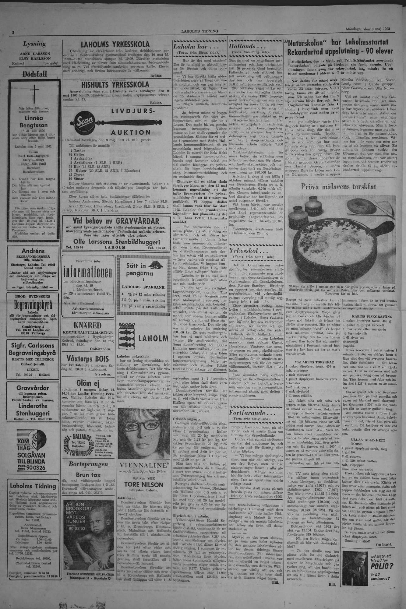 Laholms Tidning Måndag 6 maj 1963, sida 2