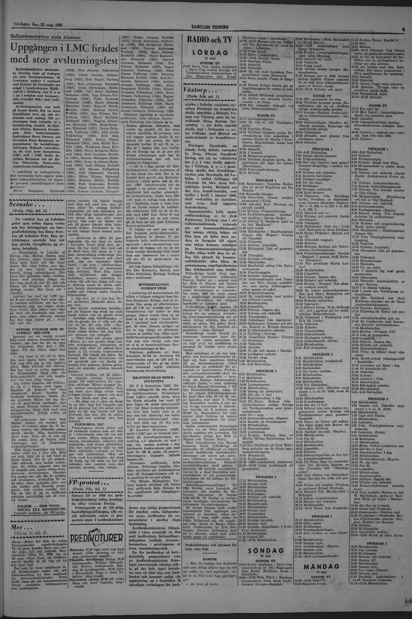 Laholms Tidning Lördag 15 maj 1965, sida 7