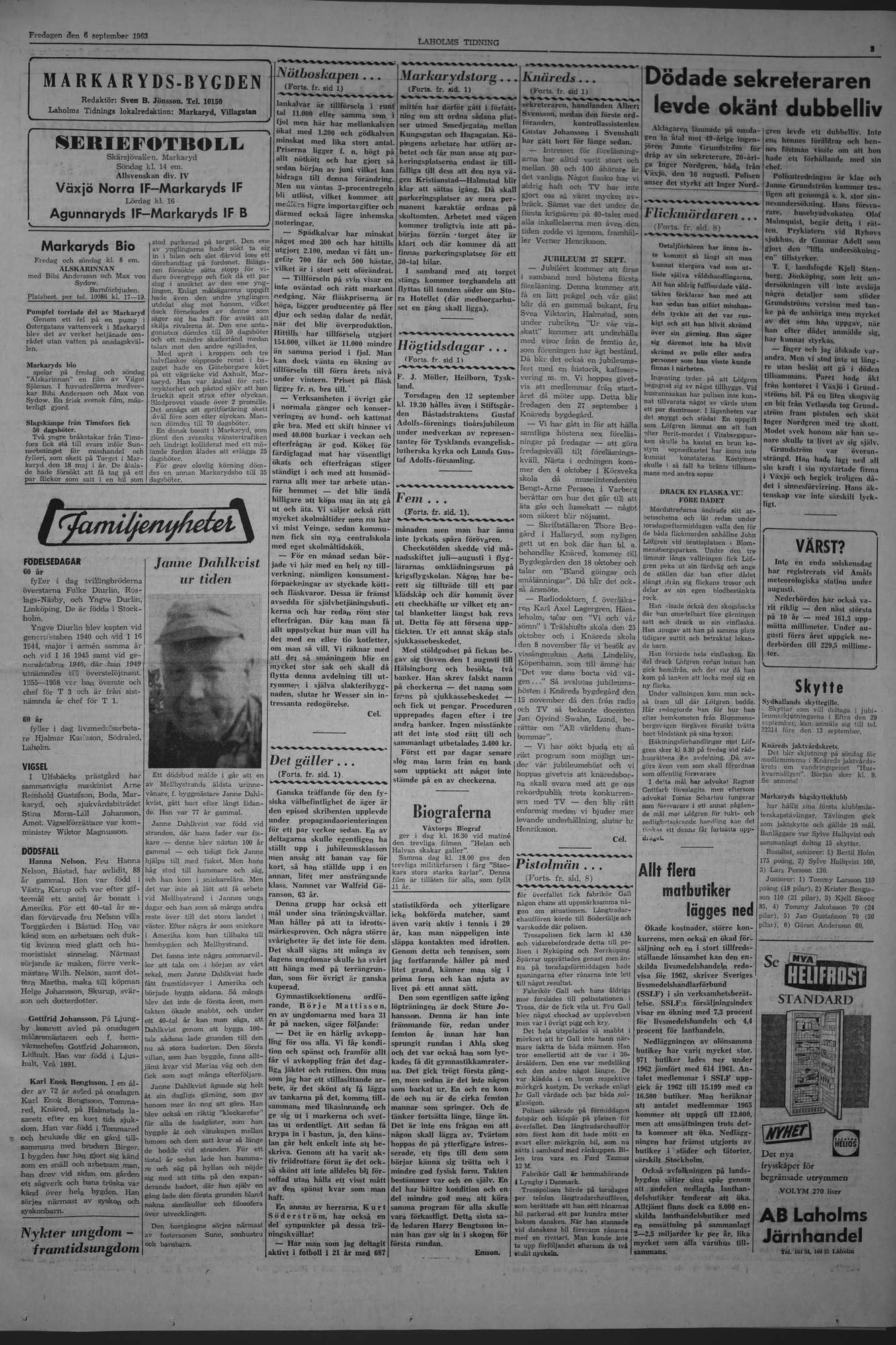 Laholms Tidning Fredag 6 september 1963, sida 3