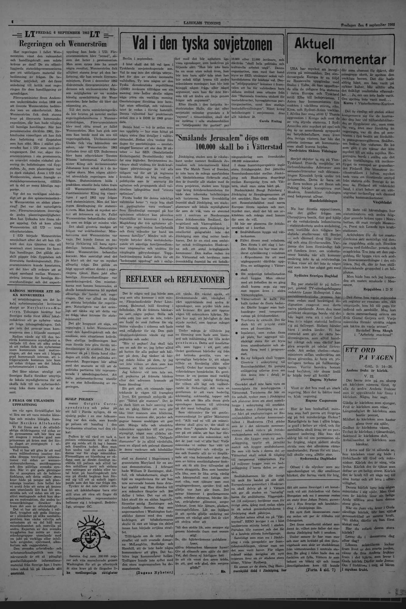 Laholms Tidning Fredag 6 september 1963, sida 4
