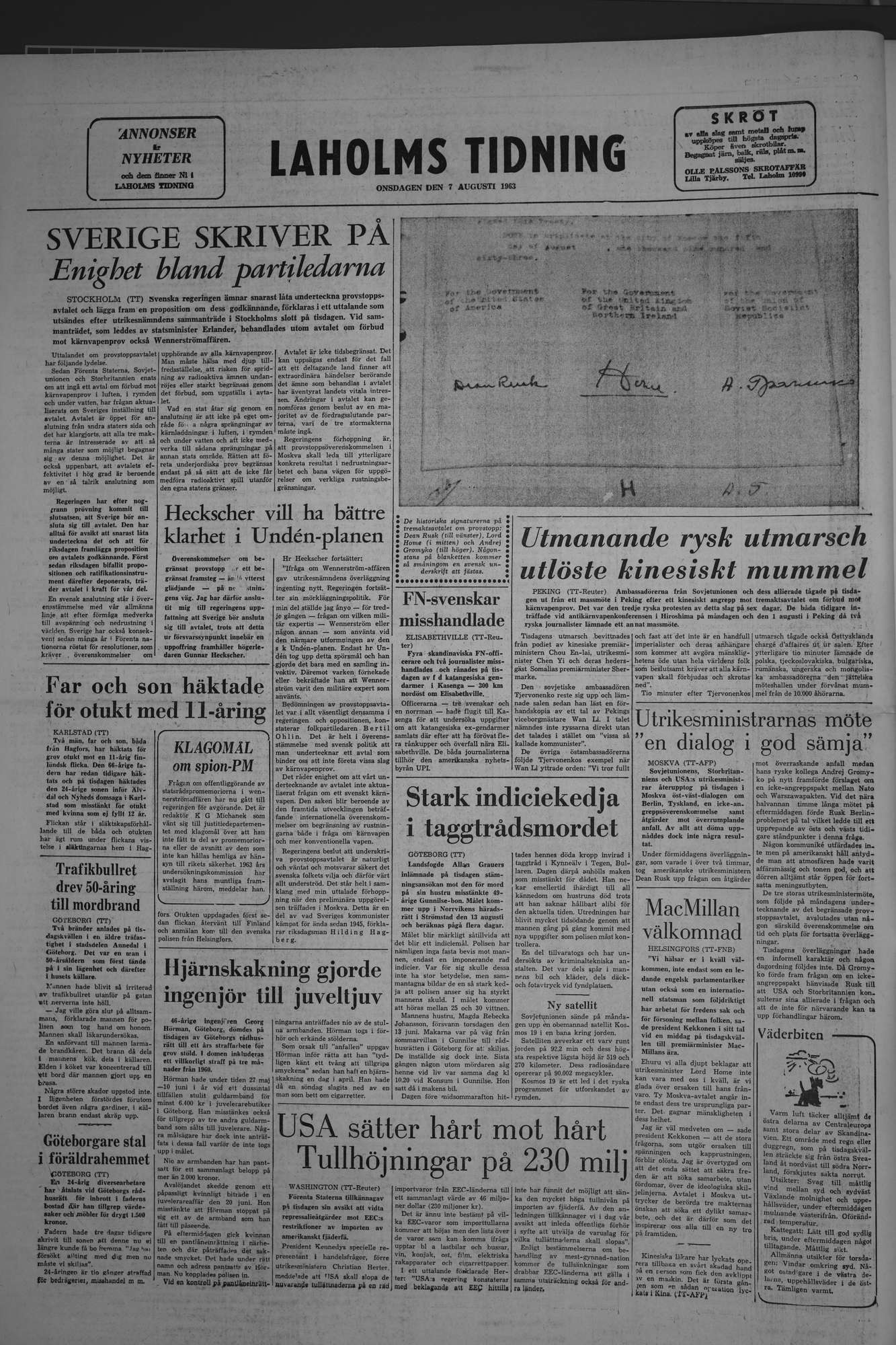 Laholms Tidning Onsdag 7 augusti 1963, sida 8