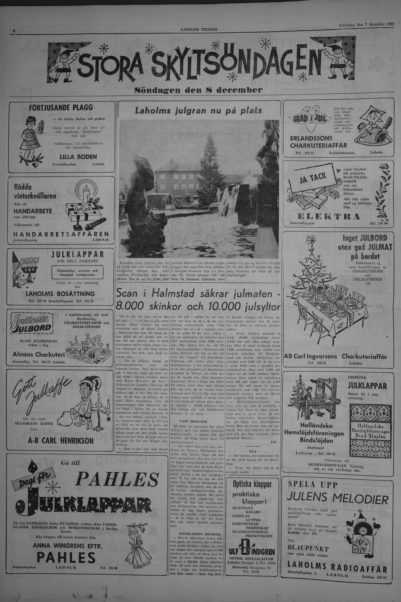 Laholms Tidning Lördag 7 december 1963, sida 4