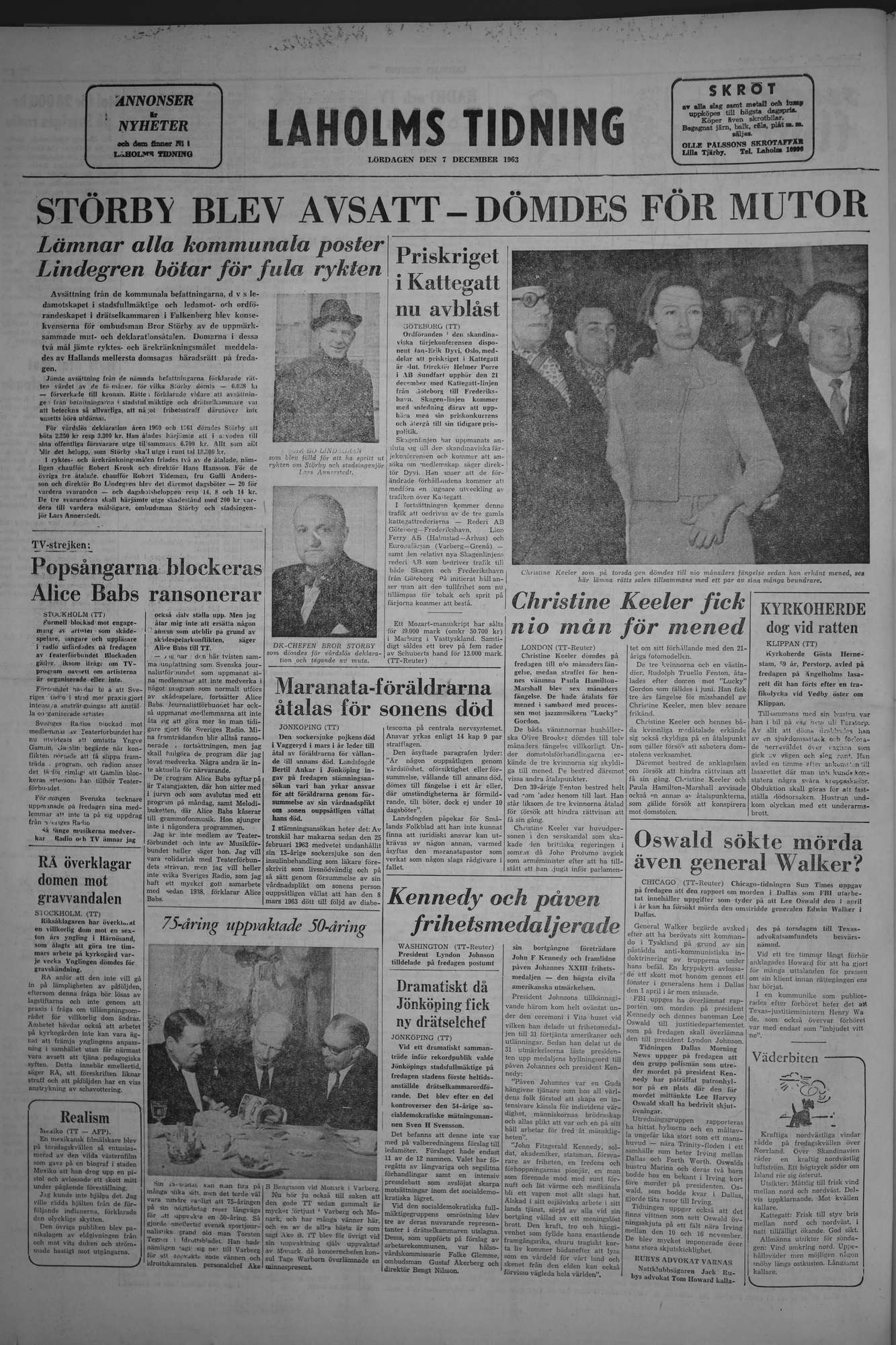 Laholms Tidning Lördag 7 december 1963, sida 8