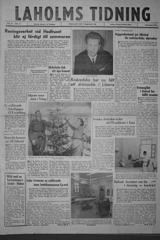 Förstasidan, Torsdag 7 februari 1963