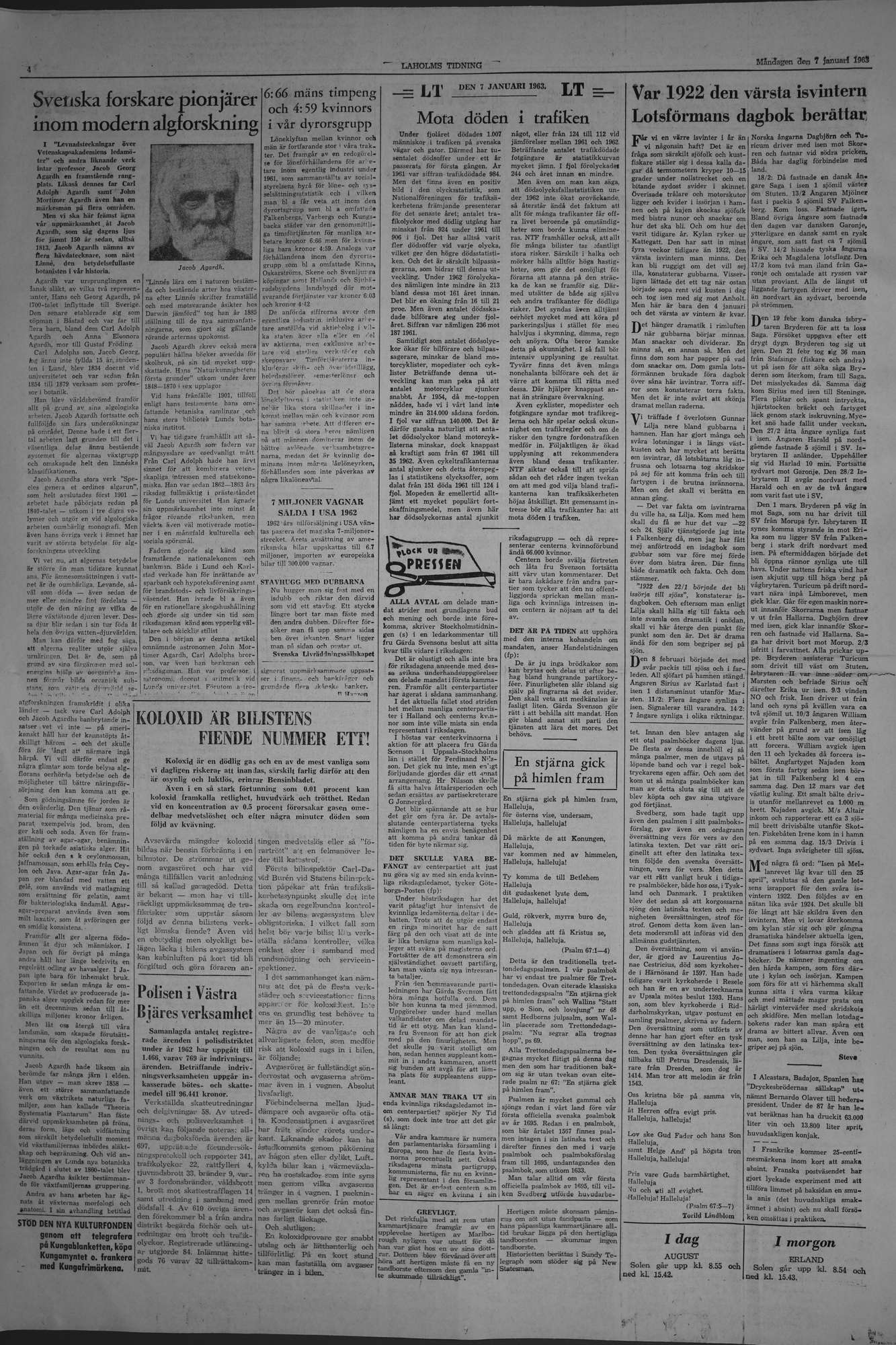Laholms Tidning Måndag 7 januari 1963, sida 4