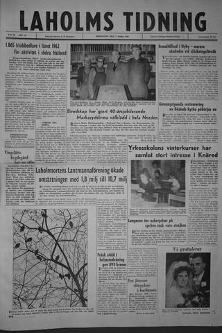 Förstasidan, Torsdag 7 mars 1963