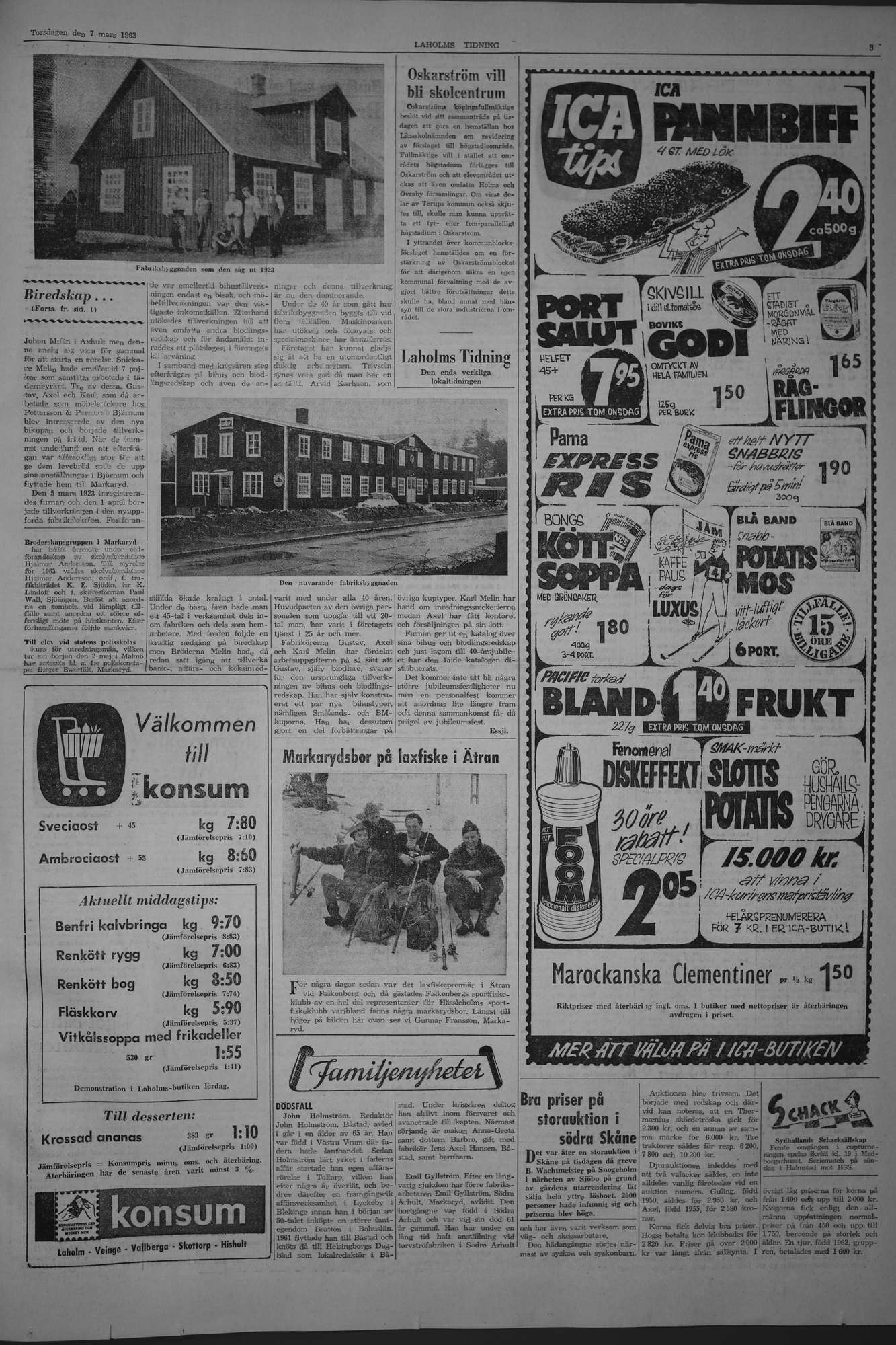 Laholms Tidning Torsdag 7 mars 1963, sida 3