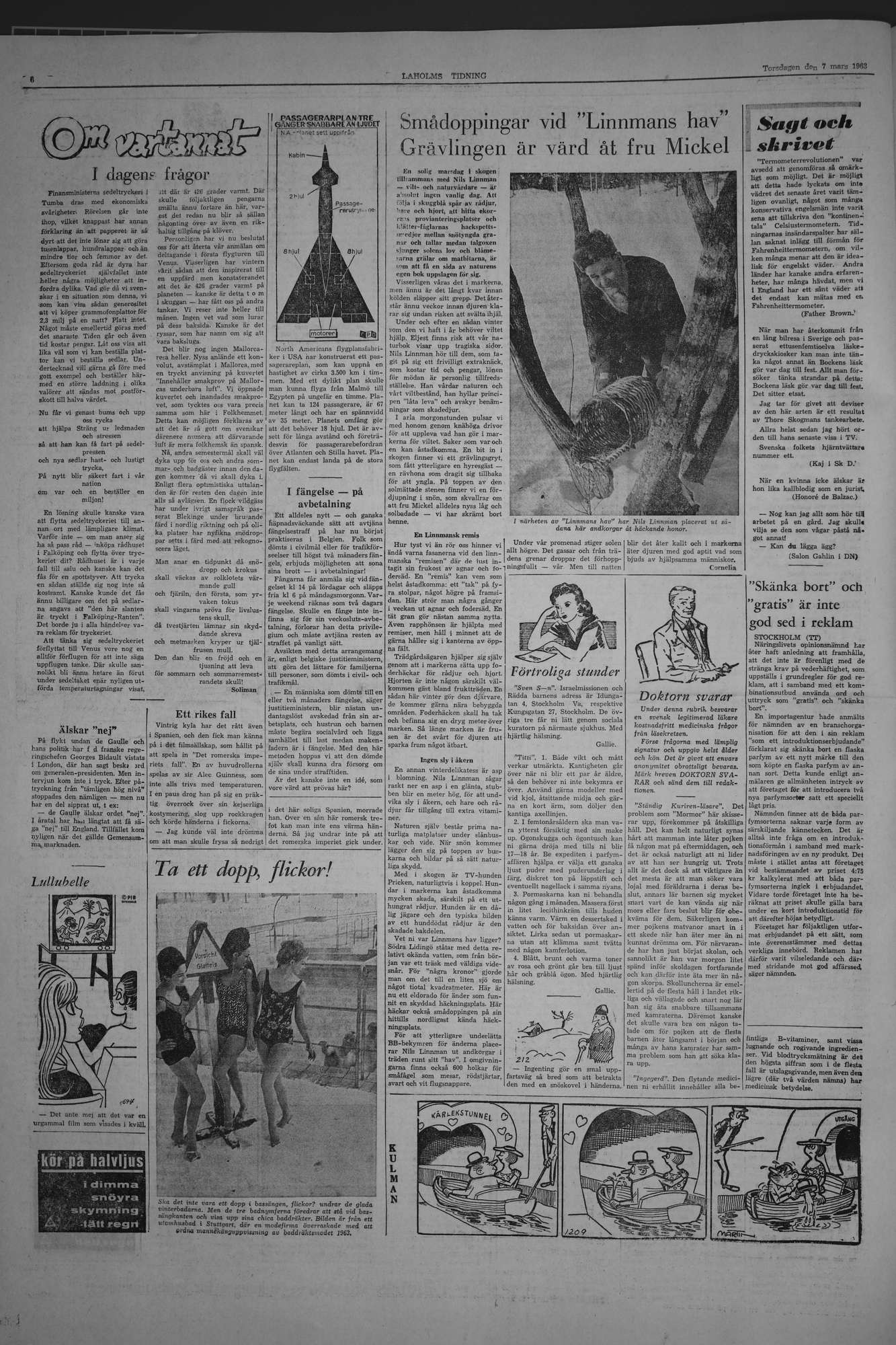 Laholms Tidning Torsdag 7 mars 1963, sida 6