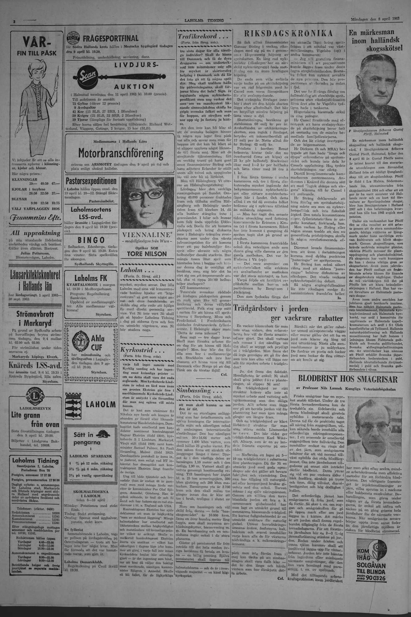 Laholms Tidning Måndag 8 april 1963, sida 2