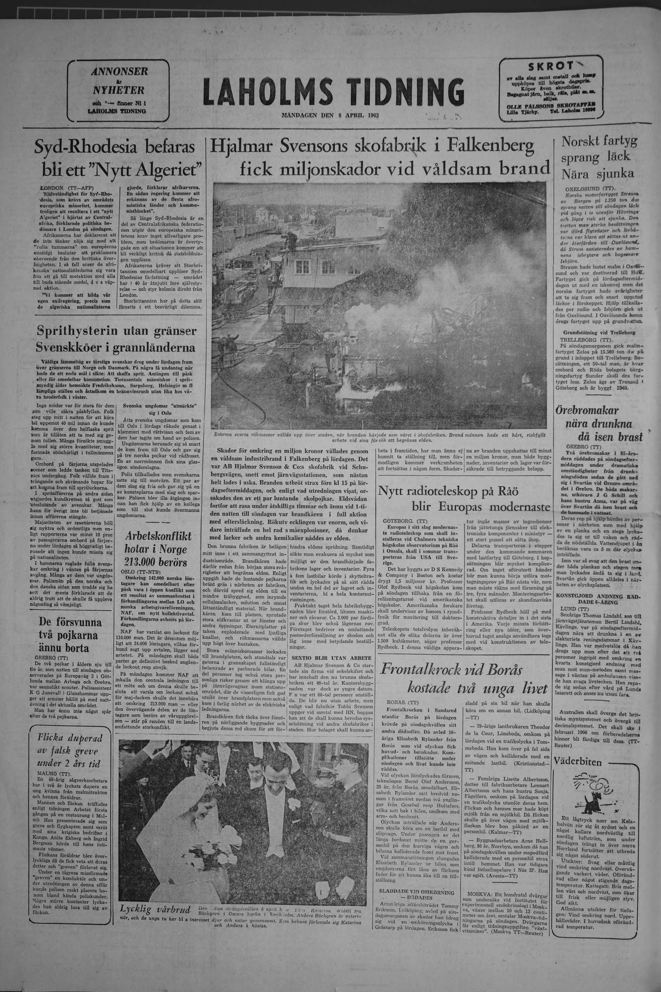 Laholms Tidning Måndag 8 april 1963, sida 8