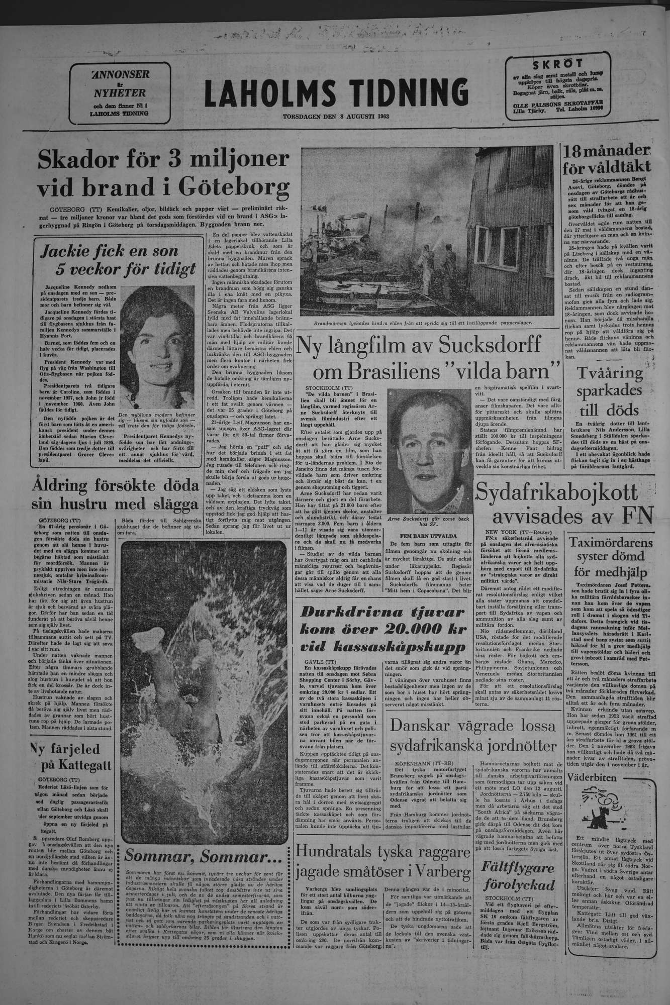 Laholms Tidning Torsdag 8 augusti 1963, sida 8