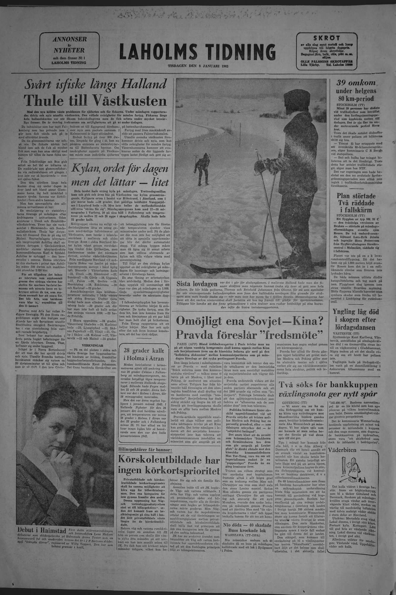 Laholms Tidning Tisdag 8 januari 1963, sida 8