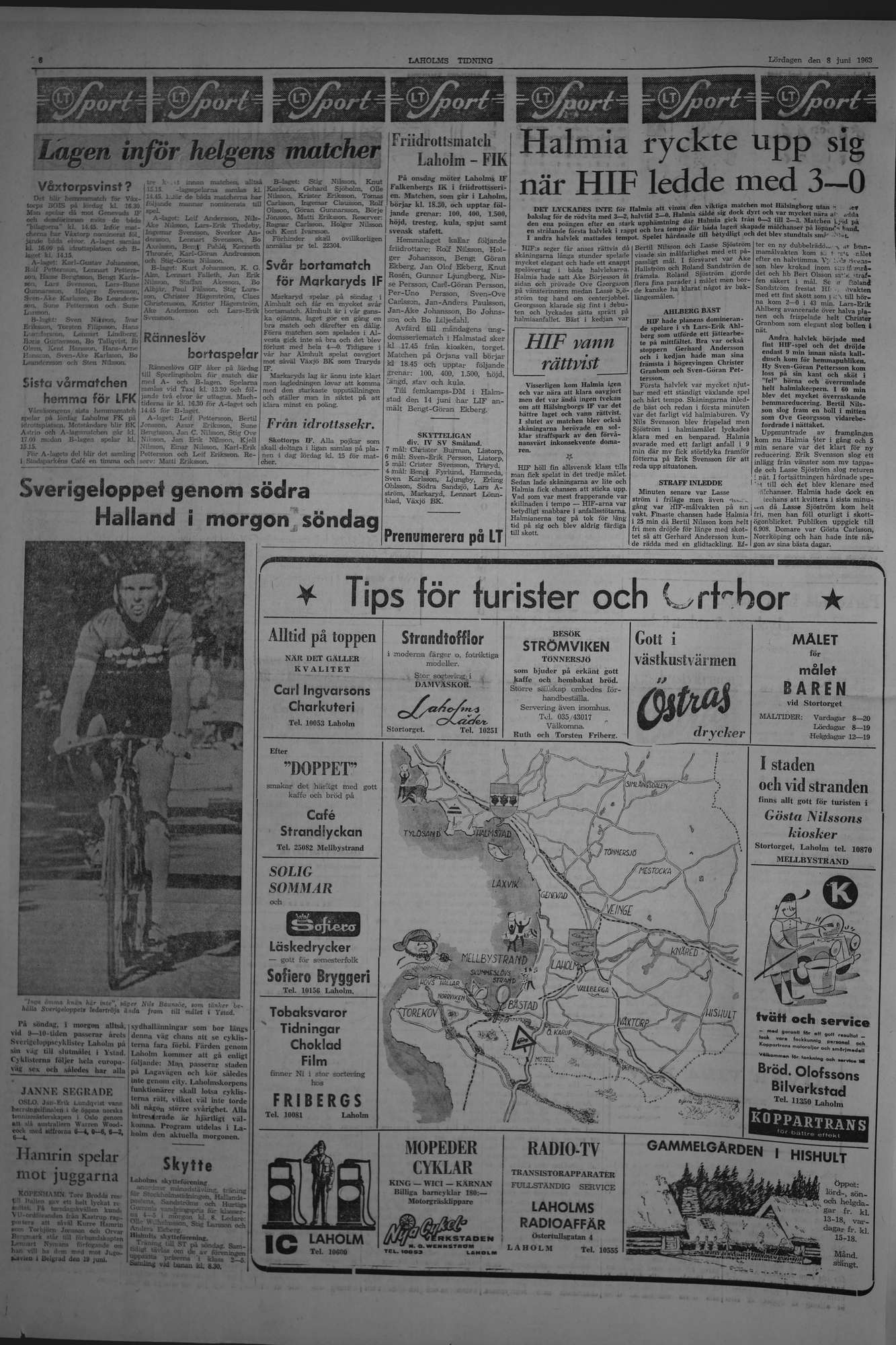 Laholms Tidning Lördag 8 juni 1963, sida 6