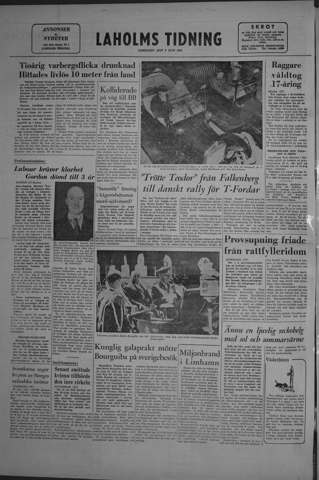 Laholms Tidning Lördag 8 juni 1963, sida 8
