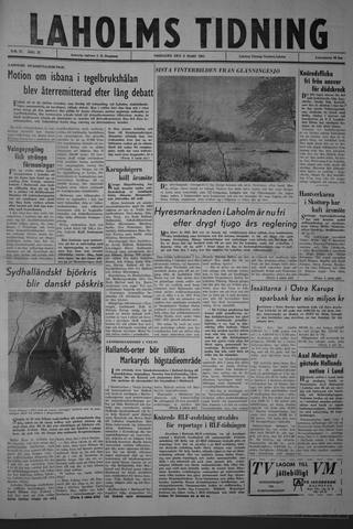 Förstasidan, Fredag 8 mars 1963