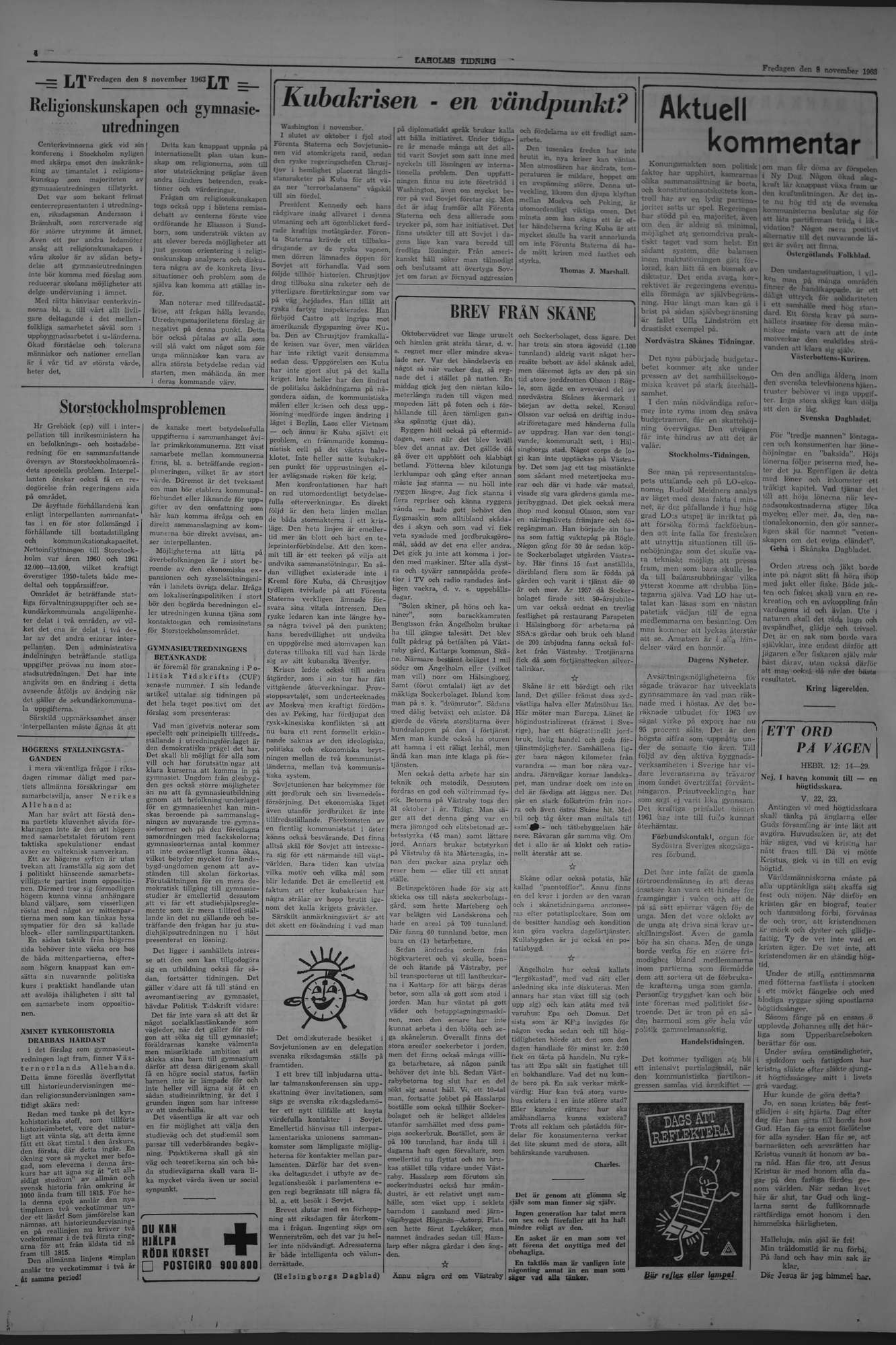 Laholms Tidning Fredag 8 november 1963, sida 4