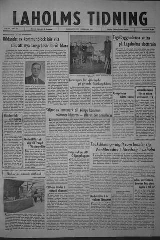 Förstasidan, Lördag 9 februari 1963