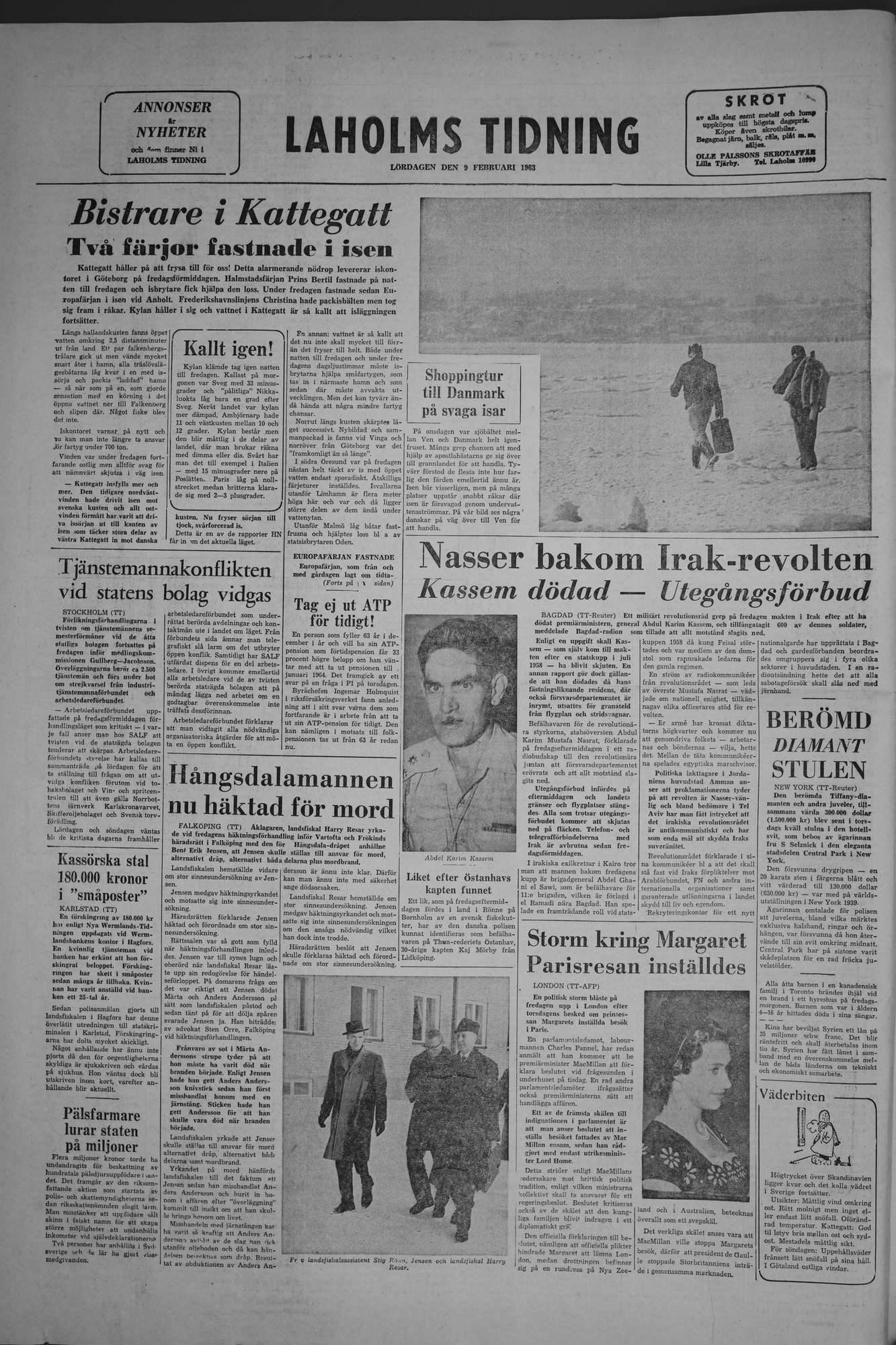 Laholms Tidning Lördag 9 februari 1963, sida 8