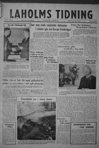 Förstasidan, Onsdag 9 januari 1963