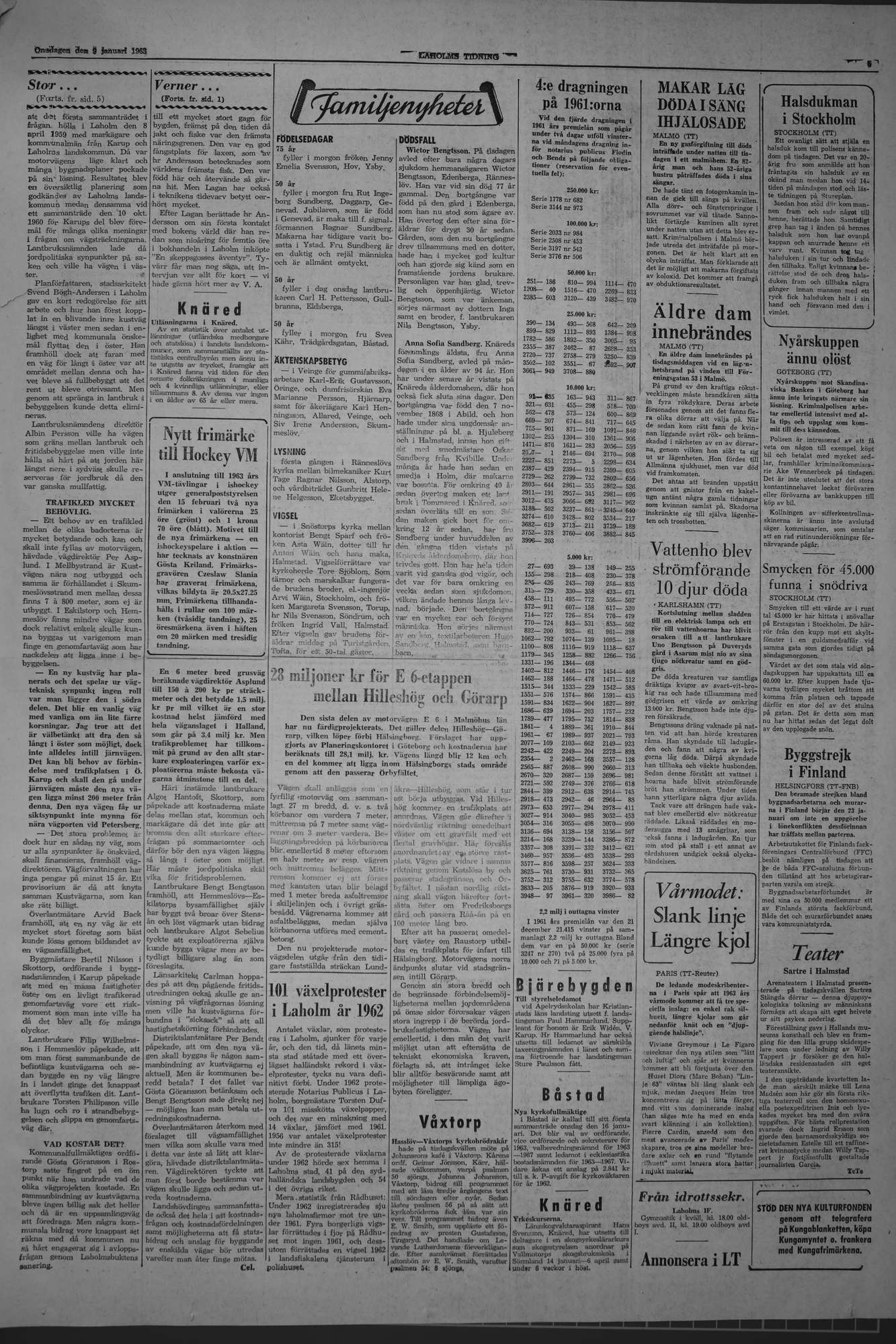 Laholms Tidning Onsdag 9 januari 1963, sida 5