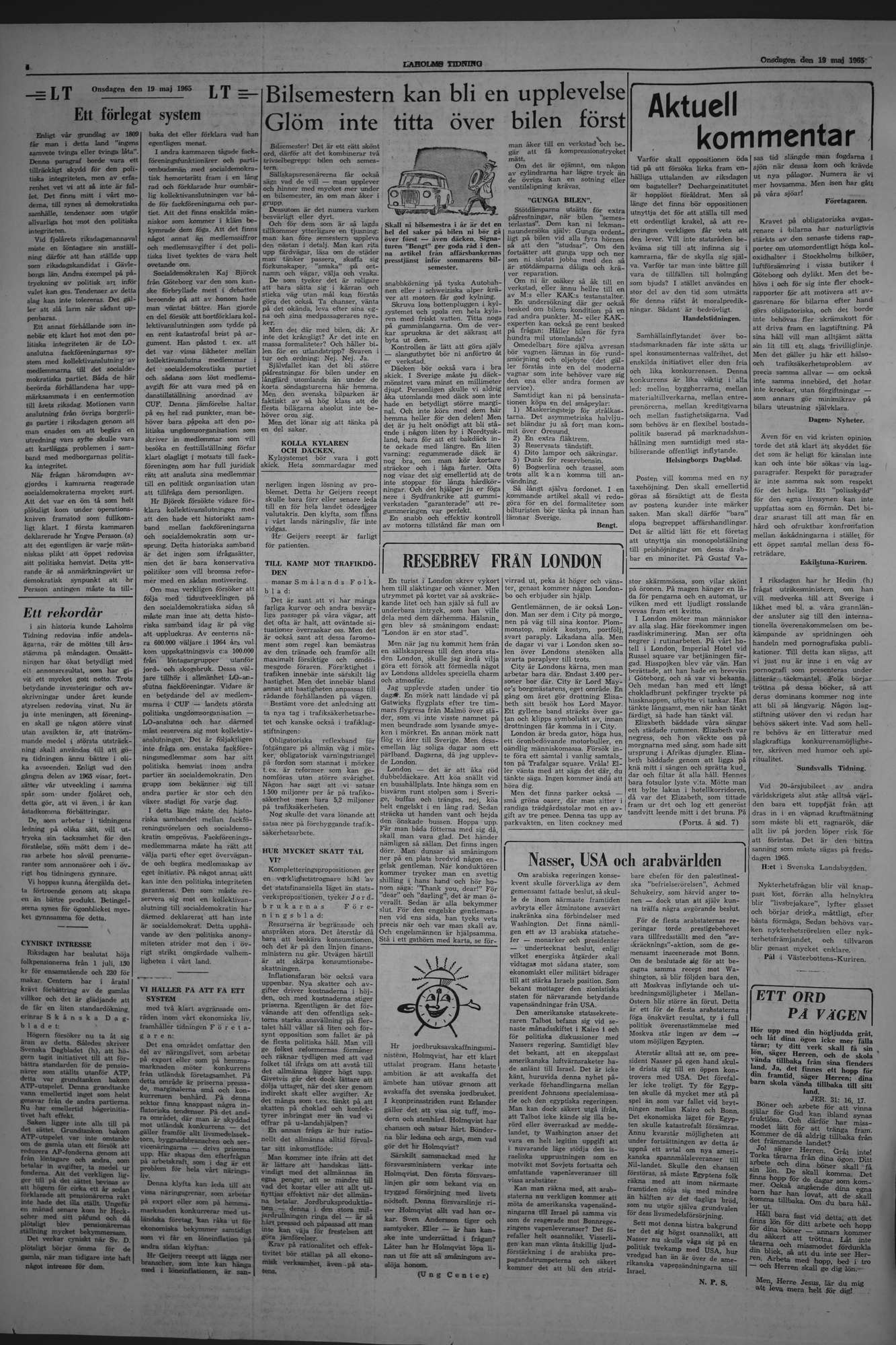 Laholms Tidning Onsdag 19 maj 1965, sida 4