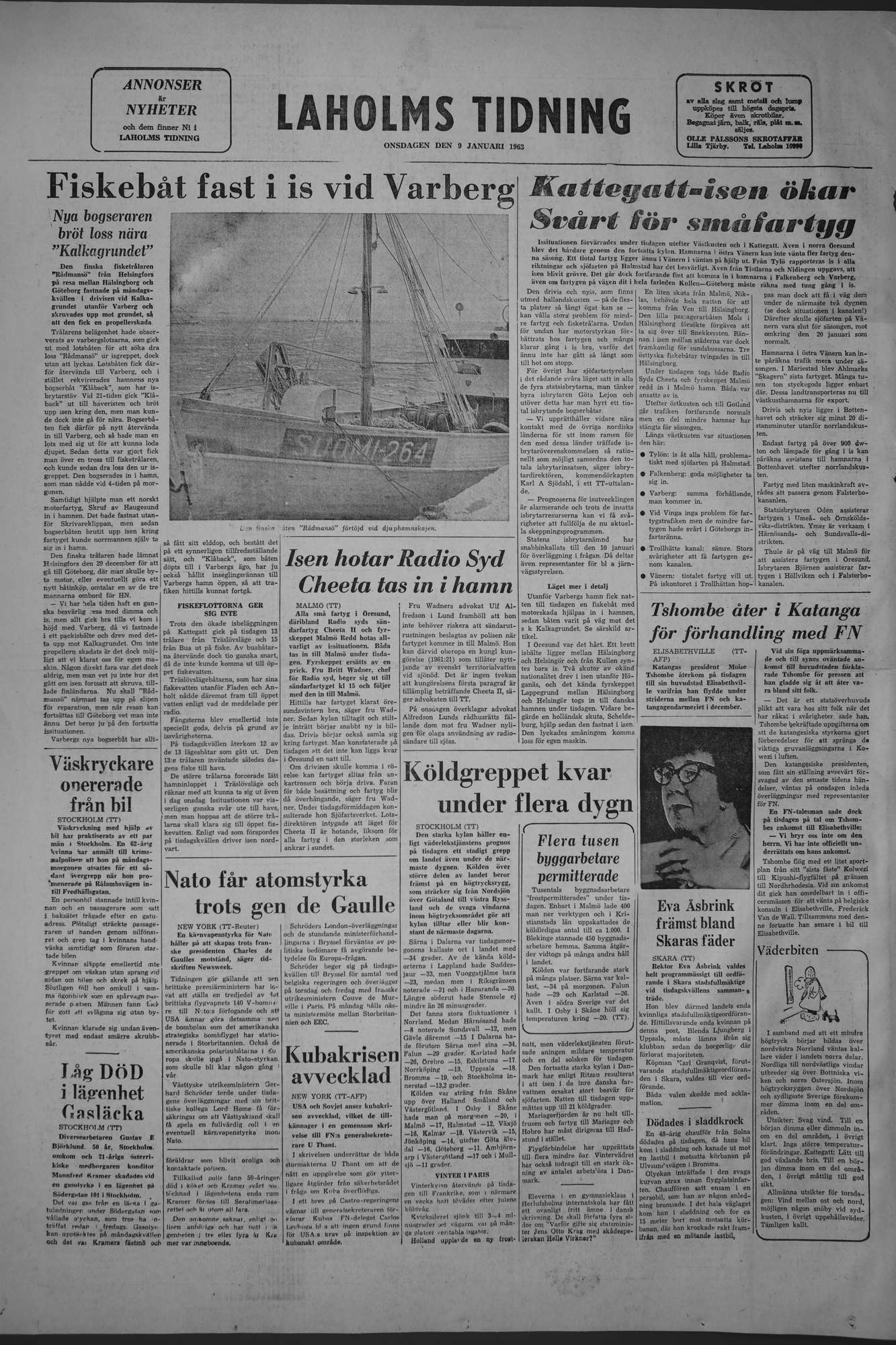 Laholms Tidning Onsdag 9 januari 1963, sida 8
