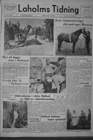 Förstasidan, Tisdag 9 juli 1963