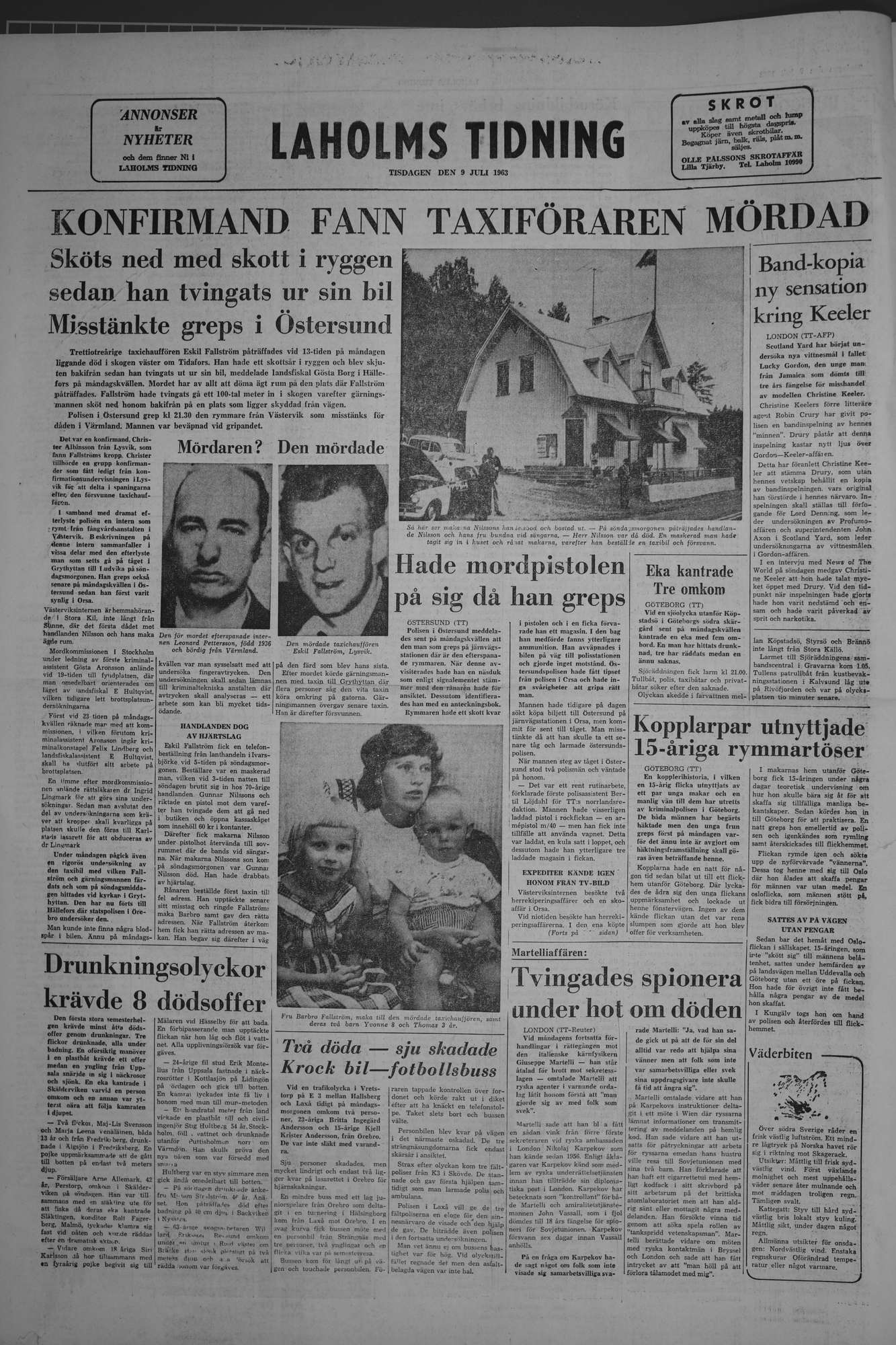 Laholms Tidning Tisdag 9 juli 1963, sida 8
