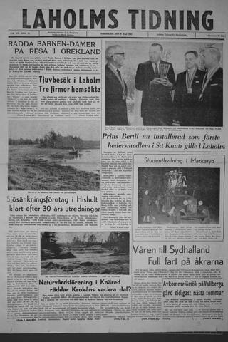 Förstasidan, Torsdag 9 maj 1963