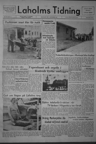 Förstasidan, Måndag 9 september 1963