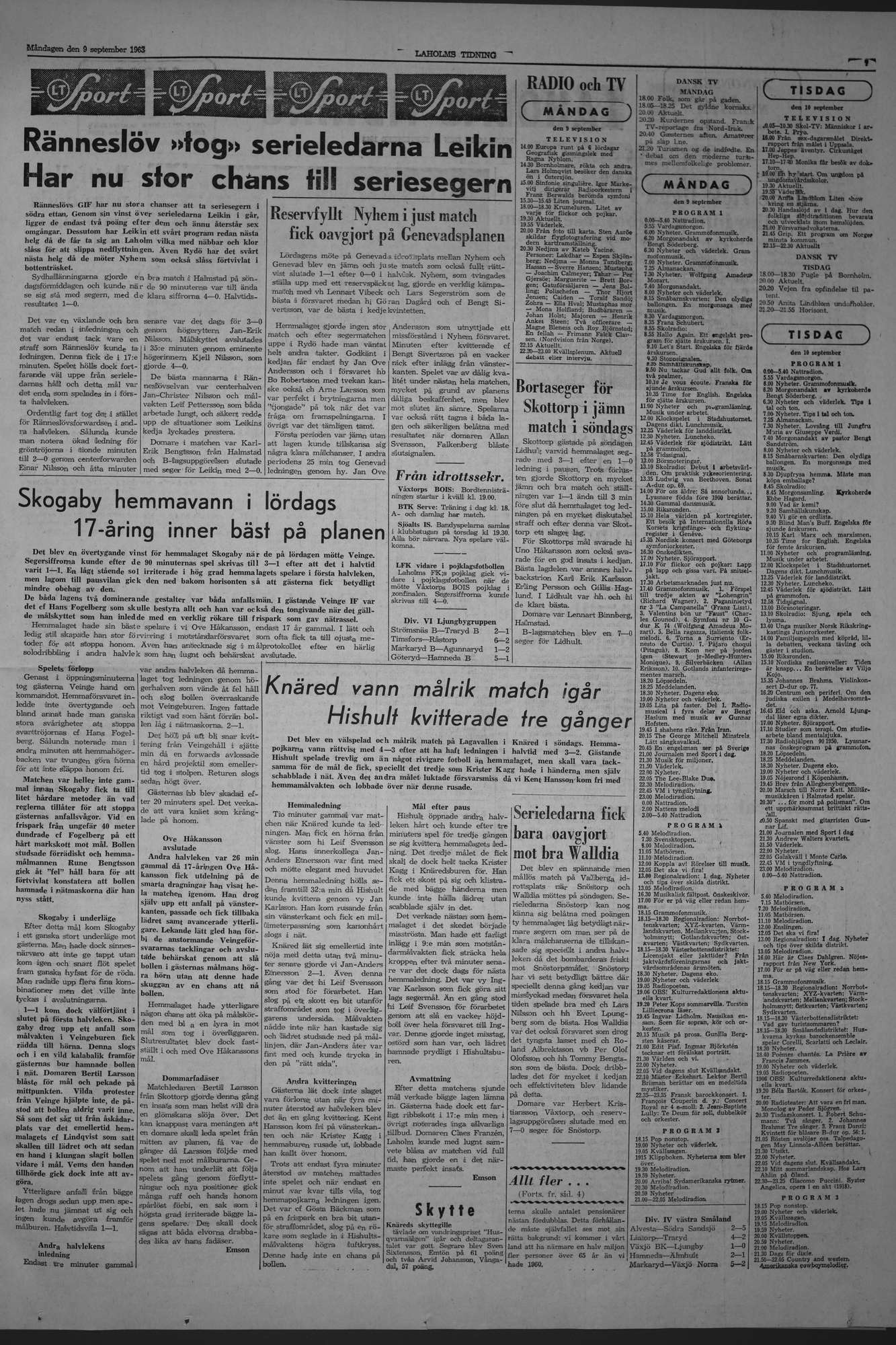 Laholms Tidning Måndag 9 september 1963, sida 7