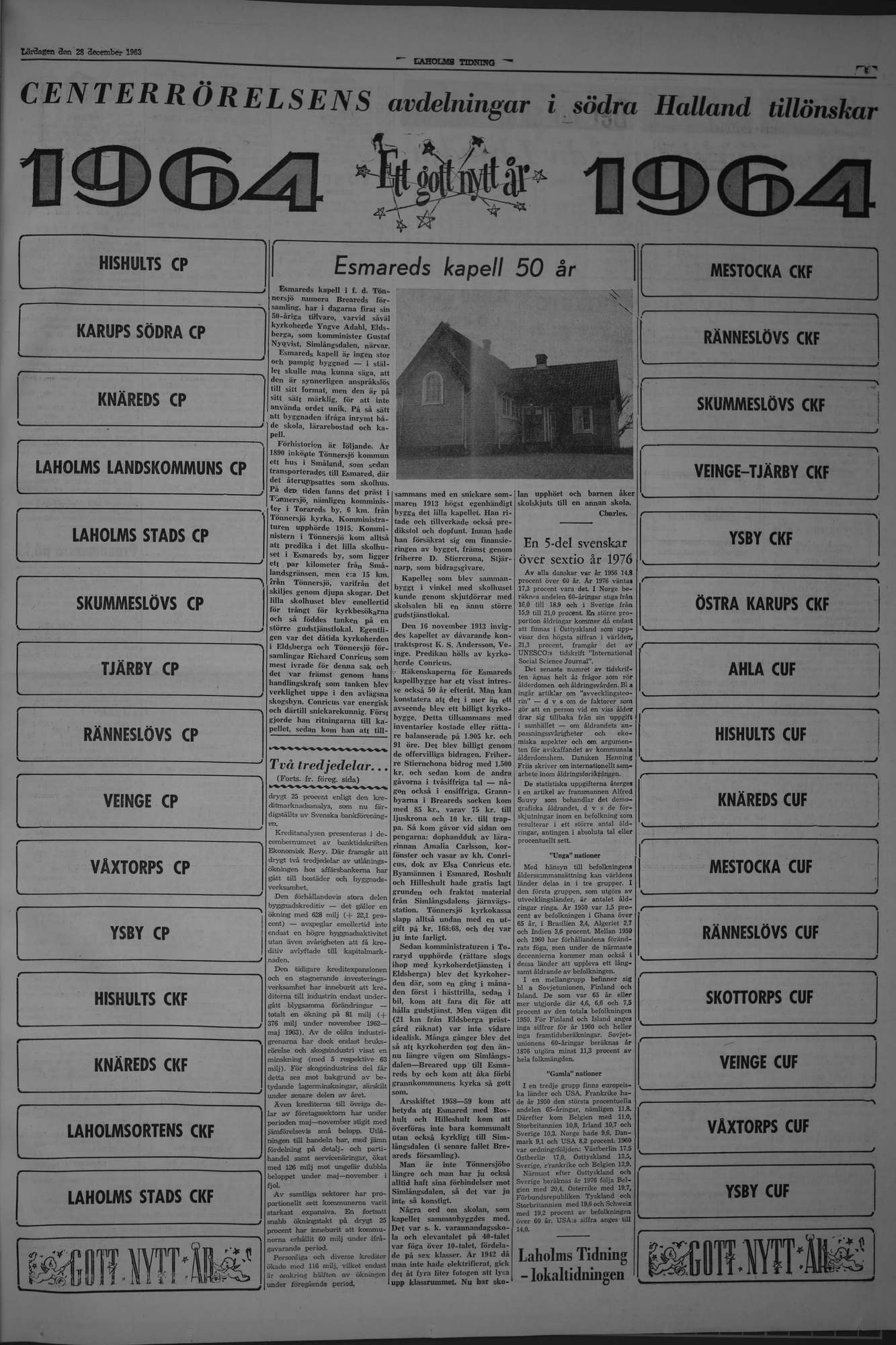 Laholms Tidning Lördag 28 december 1963, sida 5