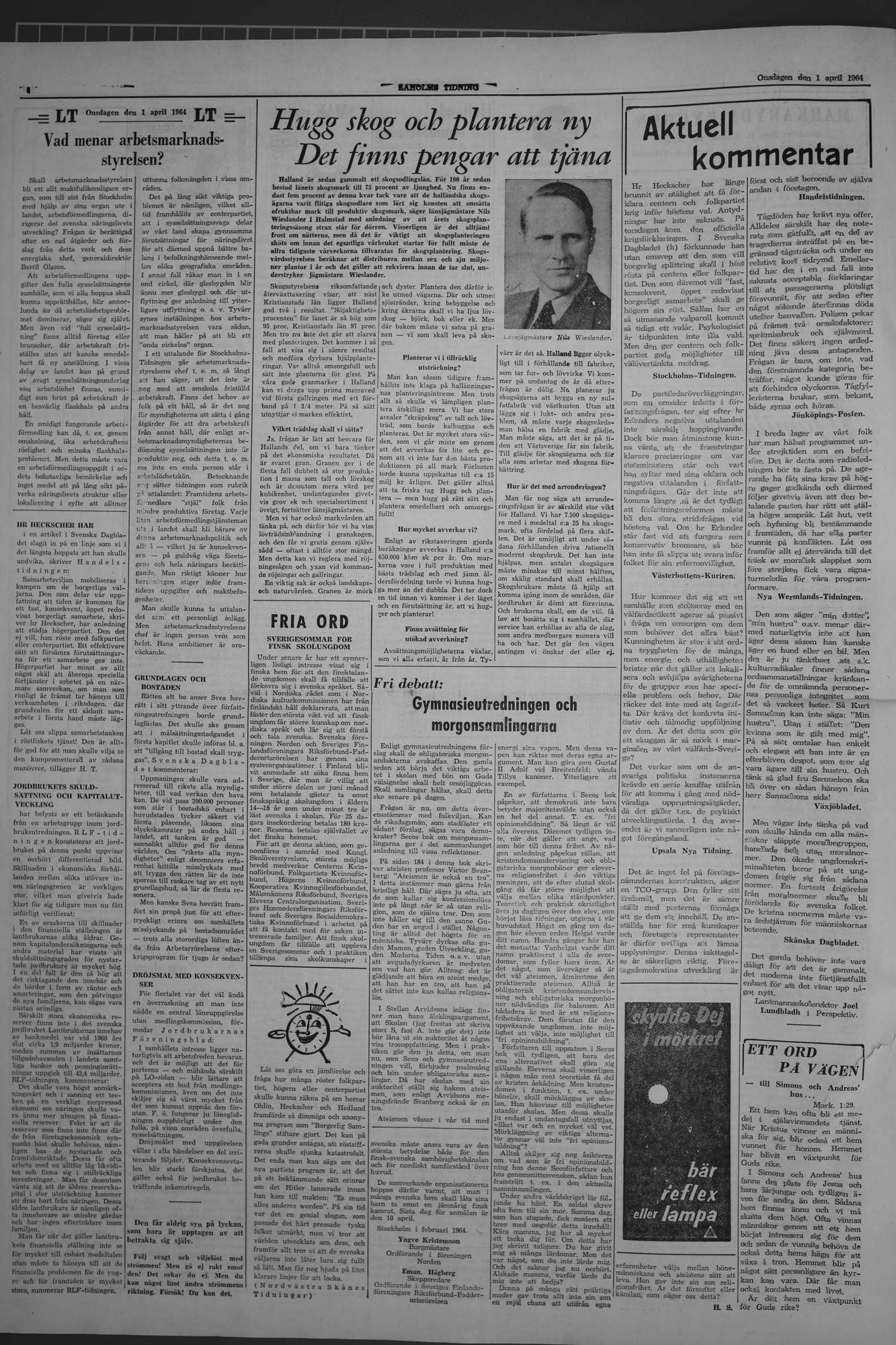 Laholms Tidning Onsdag 1 april 1964, sida 4