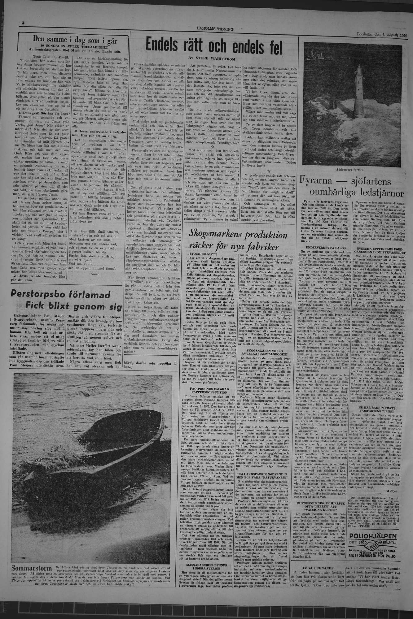 Laholms Tidning Lördag 1 augusti 1964, sida 4