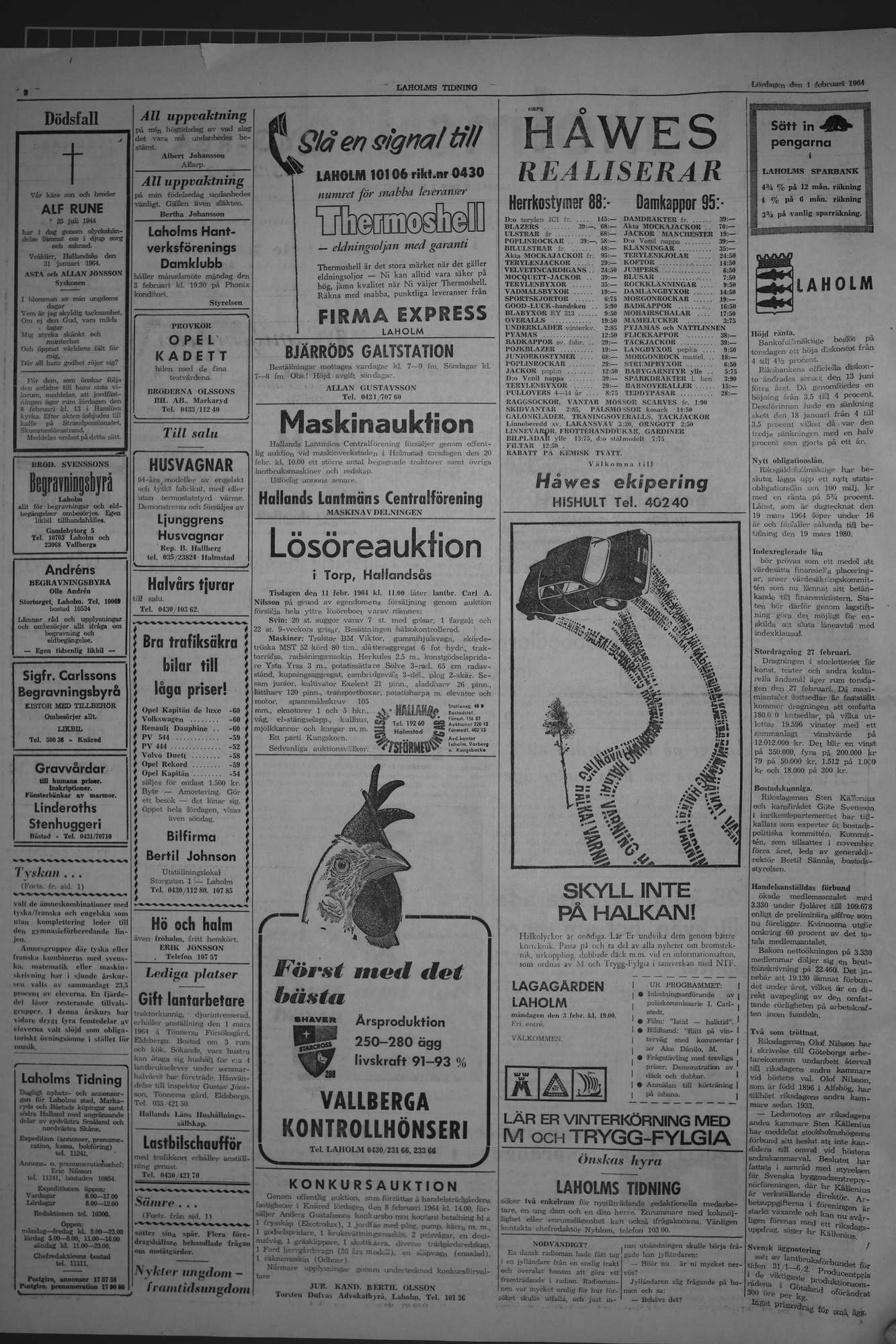 Laholms Tidning Lördag 1 februari 1964, sida 2