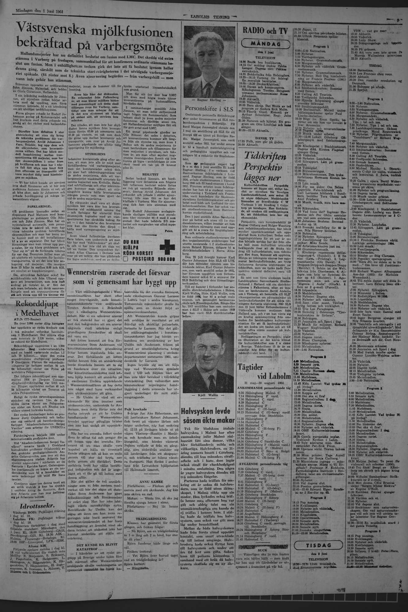 Laholms Tidning Måndag 1 juni 1964, sida 7