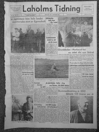 Förstasidan, Tisdag 1 september 1964