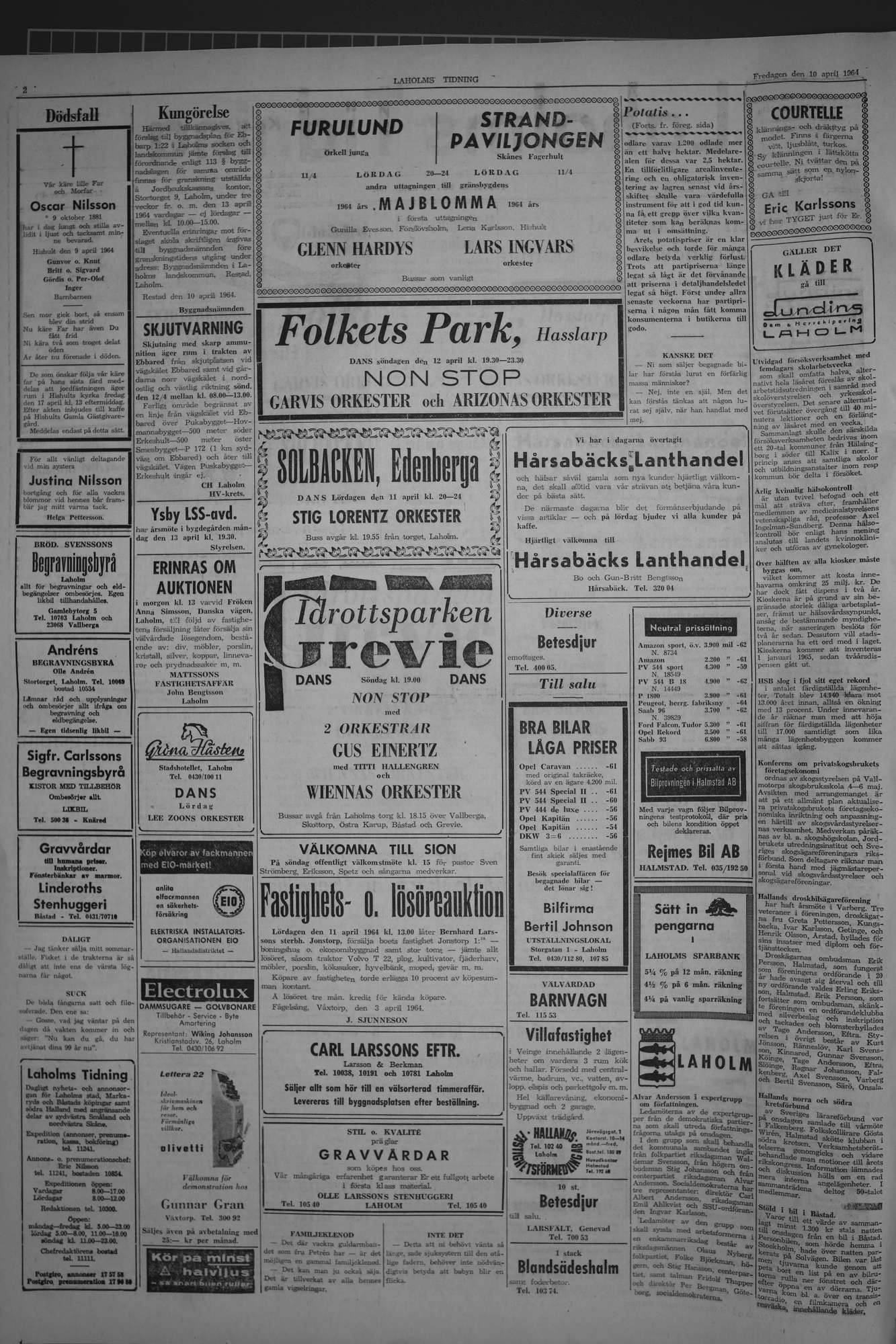 Laholms Tidning Fredag 10 april 1964, sida 2