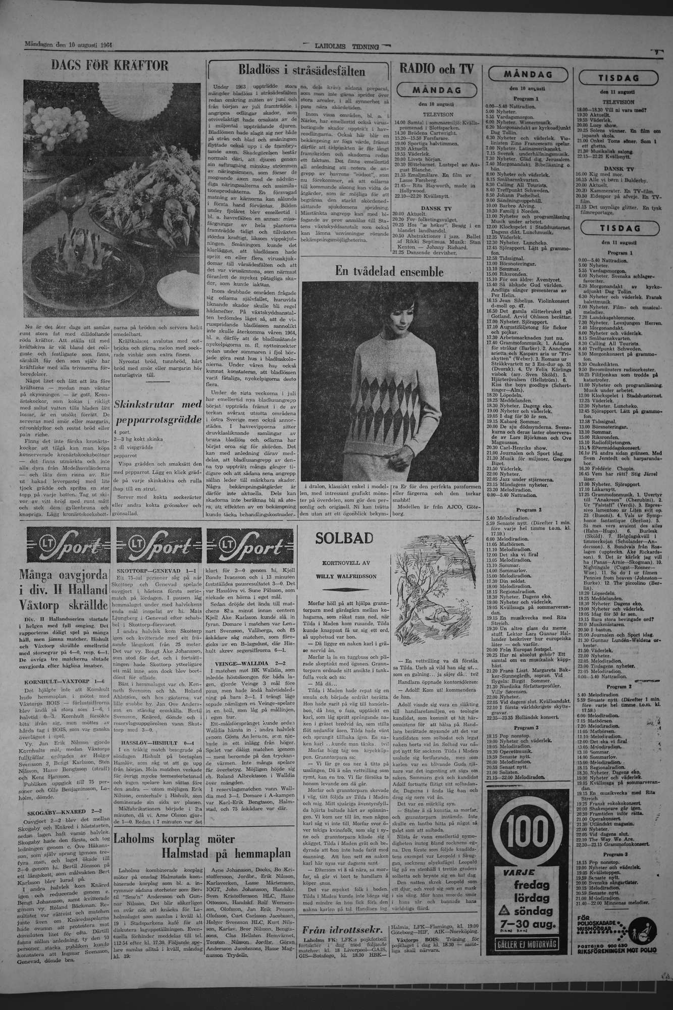 Laholms Tidning Måndag 10 augusti 1964, sida 7