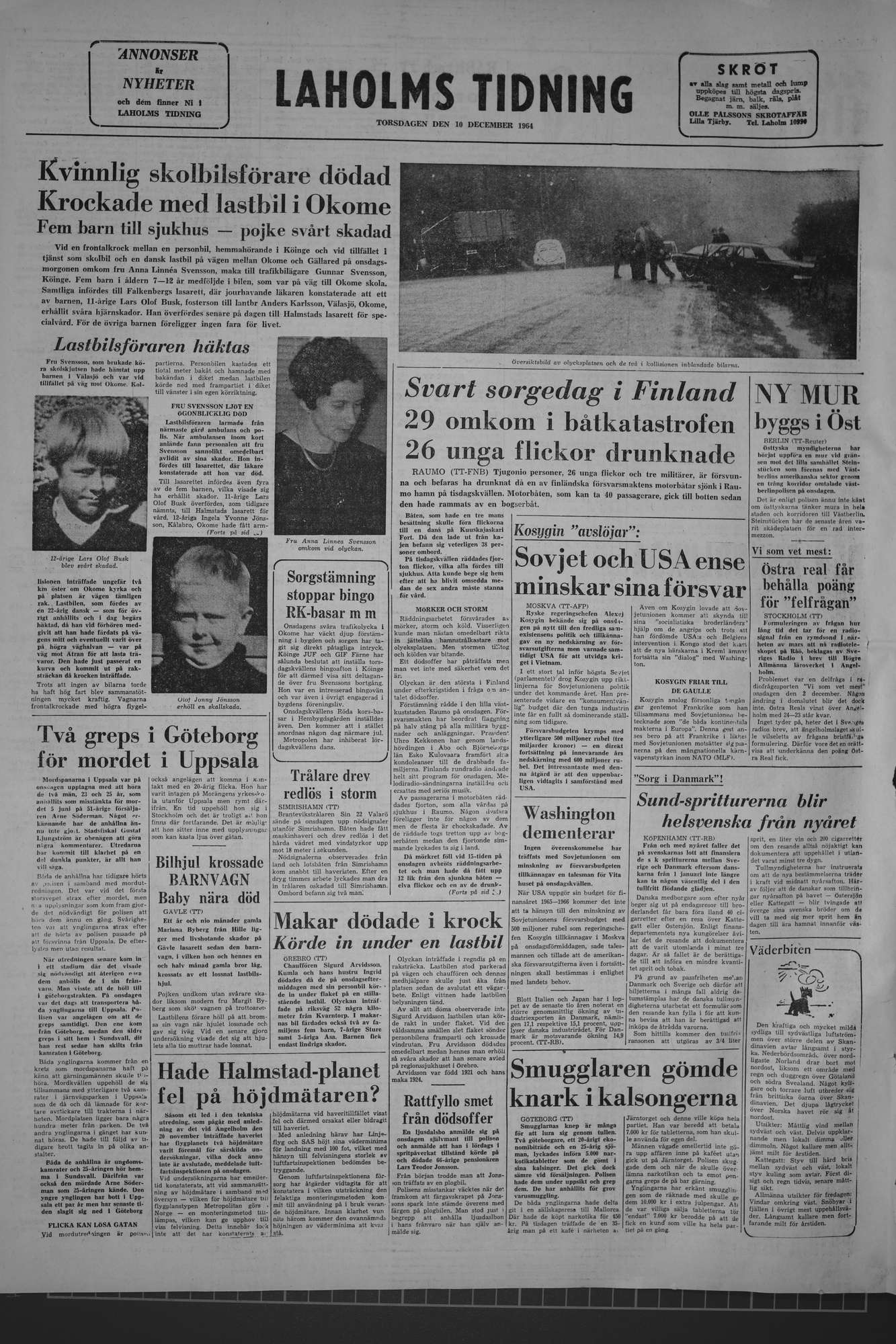 Laholms Tidning Torsdag 10 december 1964, sida 8