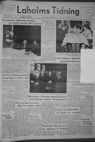 Förstasidan, Tisdag 10 mars 1964