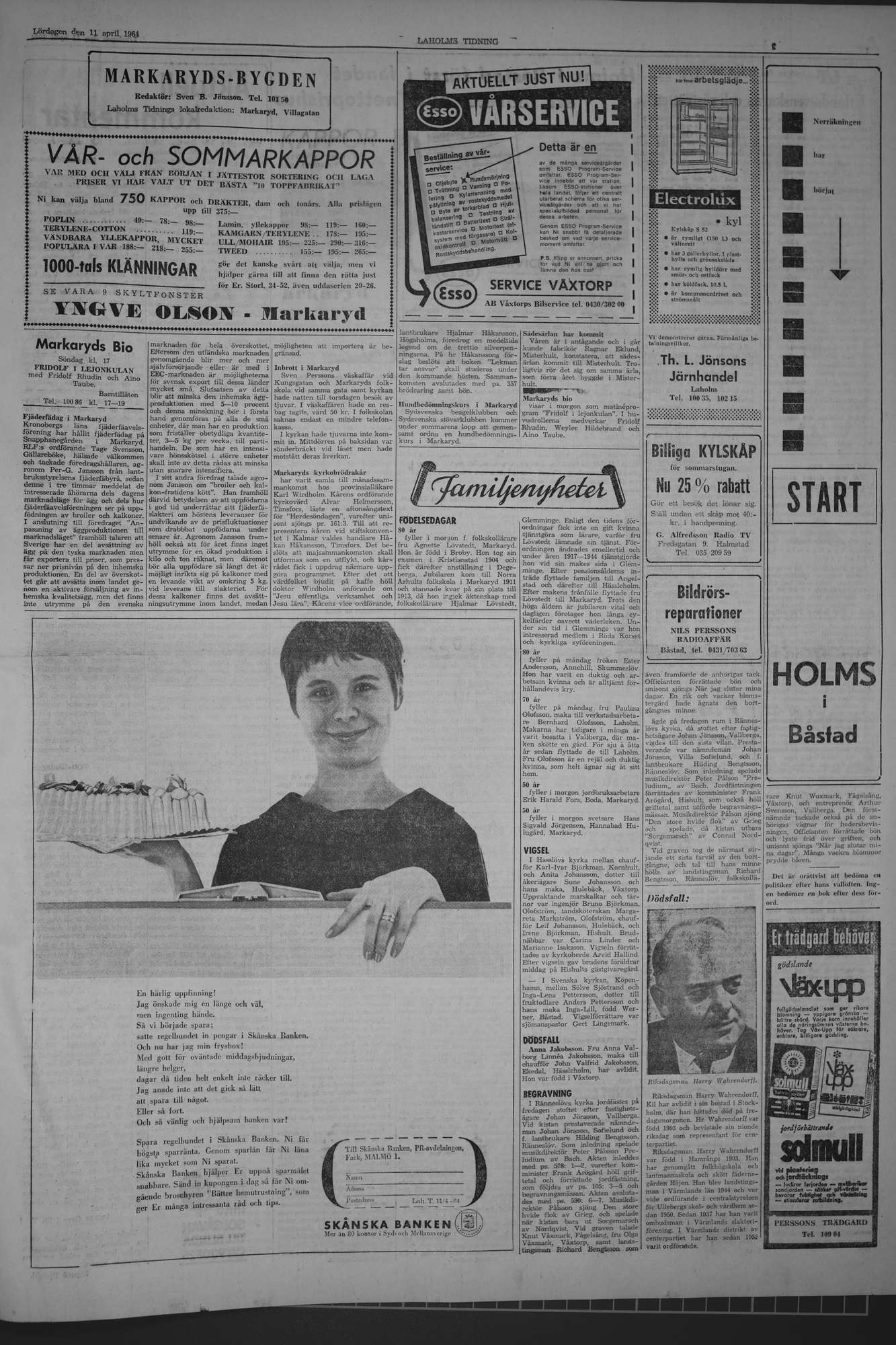 Laholms Tidning Lördag 11 april 1964, sida 3